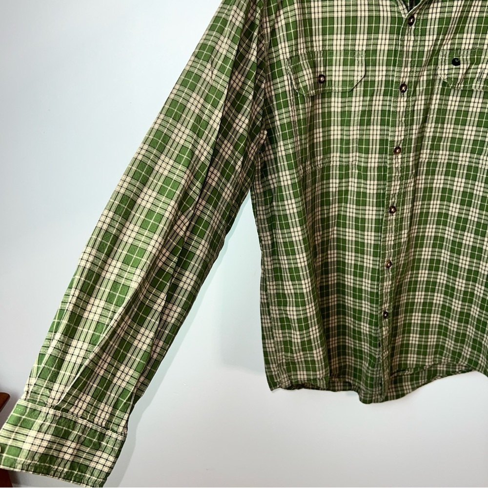 Carhartt Green Plaid Long Sleeve Button-Down Shirt Men’s Large 100% Cotton - Picture 6 of 12
